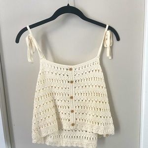 NWT AE Cropped Crocheted Tank
